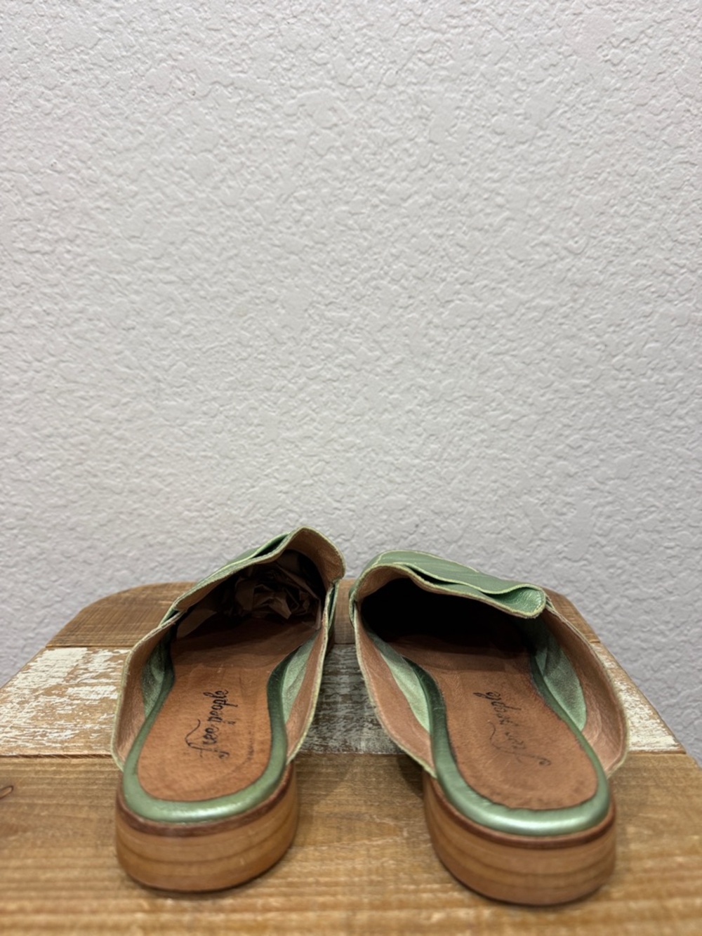 Free People At Ease Loafer Mule Metallic Green Size 38 / 8 - Picture 7 of 8